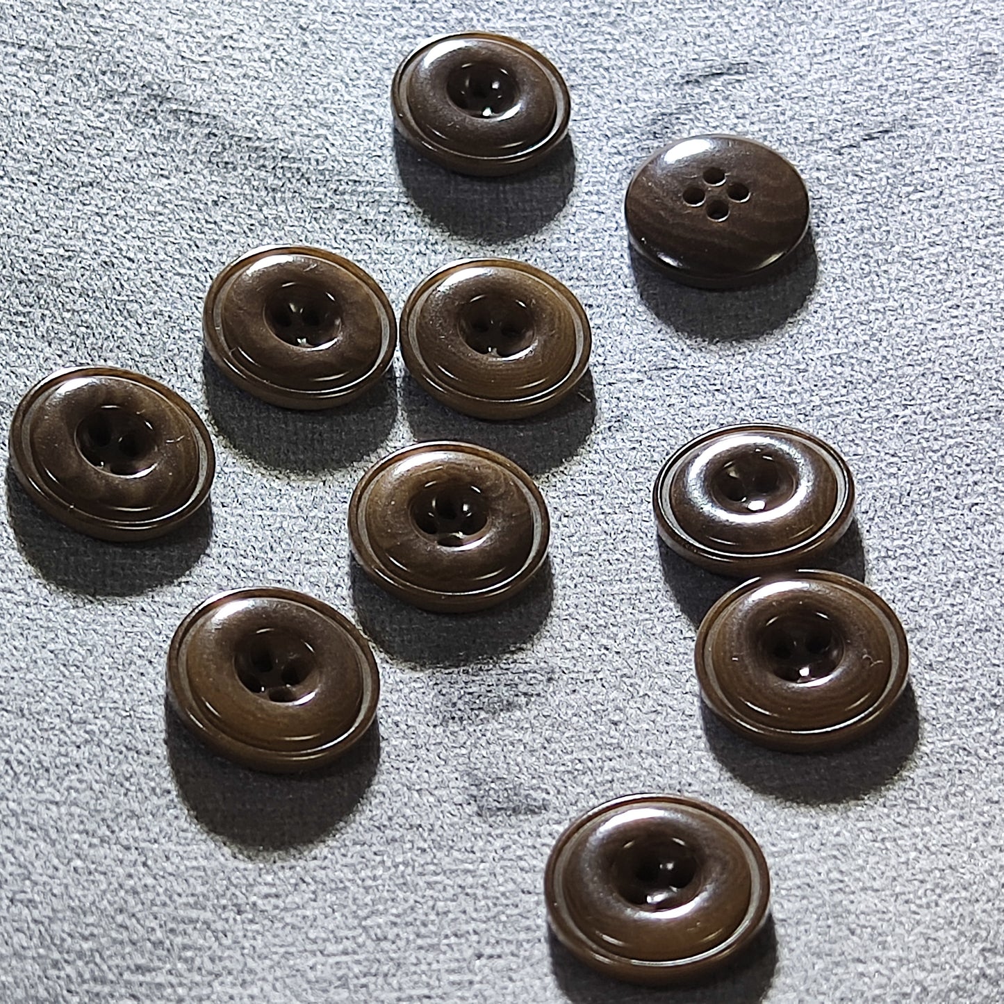 Coffee Brown Corozo Buttons- 4-Hole - Natural Colour May Vary - 11.5mm, 15mm, 18mm, 20mm, 23mm, 25mm, Pack of 50(B1397)