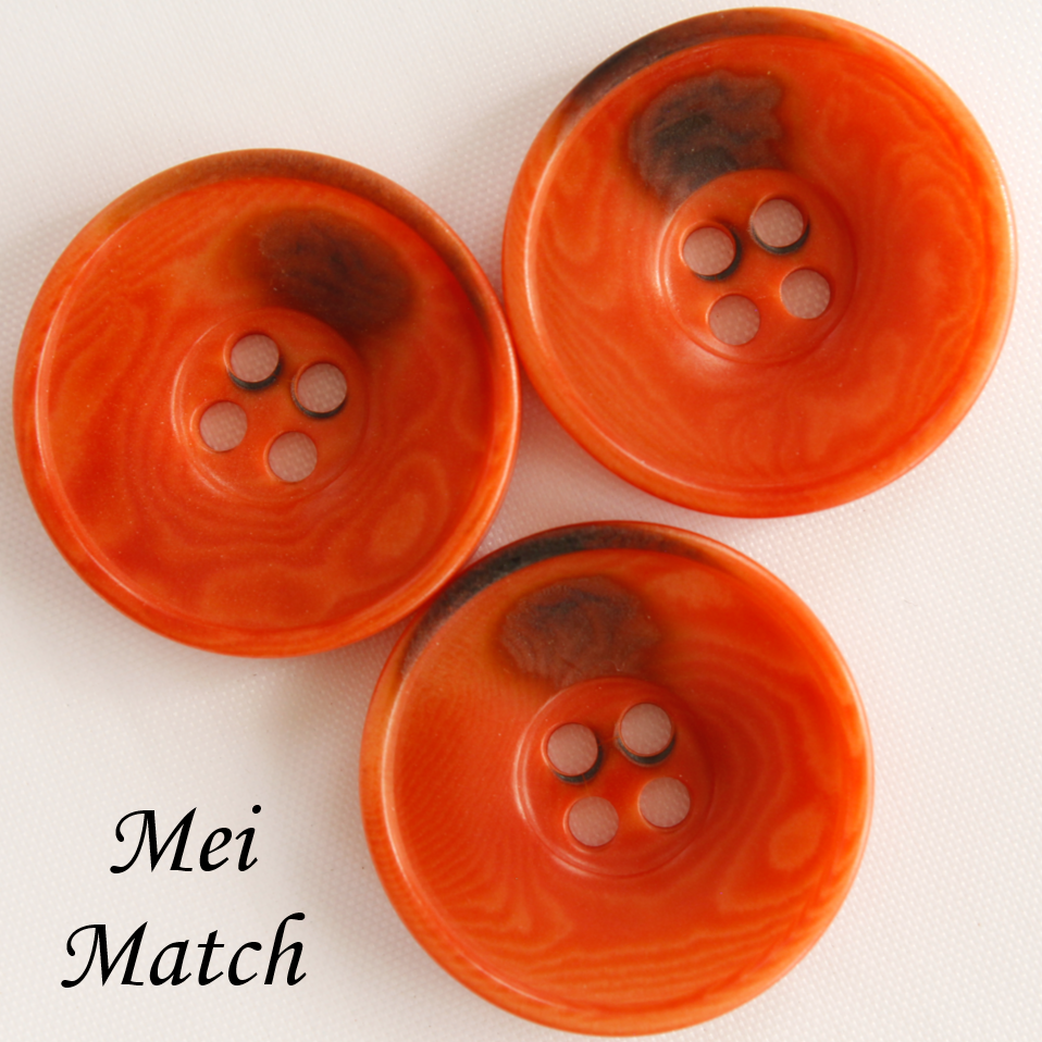 Burnt Orange Corozo Buttons – 4 Hole – 15mm / 17.5mm / 20mm / 22.5mm – Pack of 50(B1336)