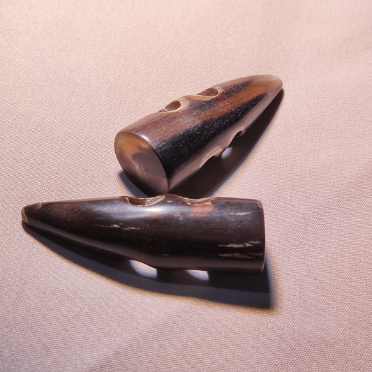 Natural Horn Toggle Buttons – Brown Tones – 30mm (1 3/16") / 50mm (2") – Coat & Jacket Toggle – Pack of 50(B1413)