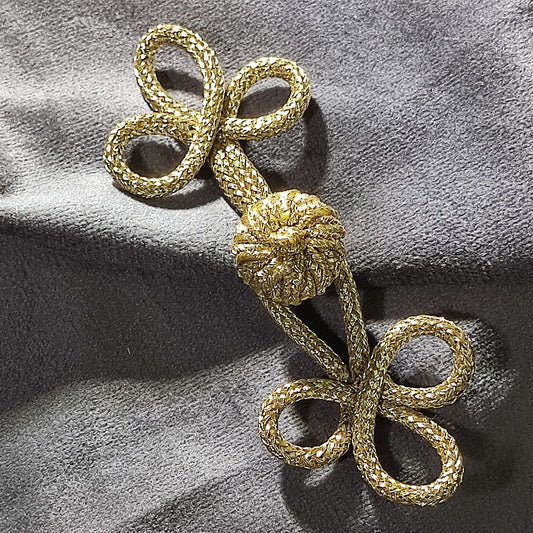 Gold decorative frog buttons braided cord 8.5cm 3.5cm clothing fastener