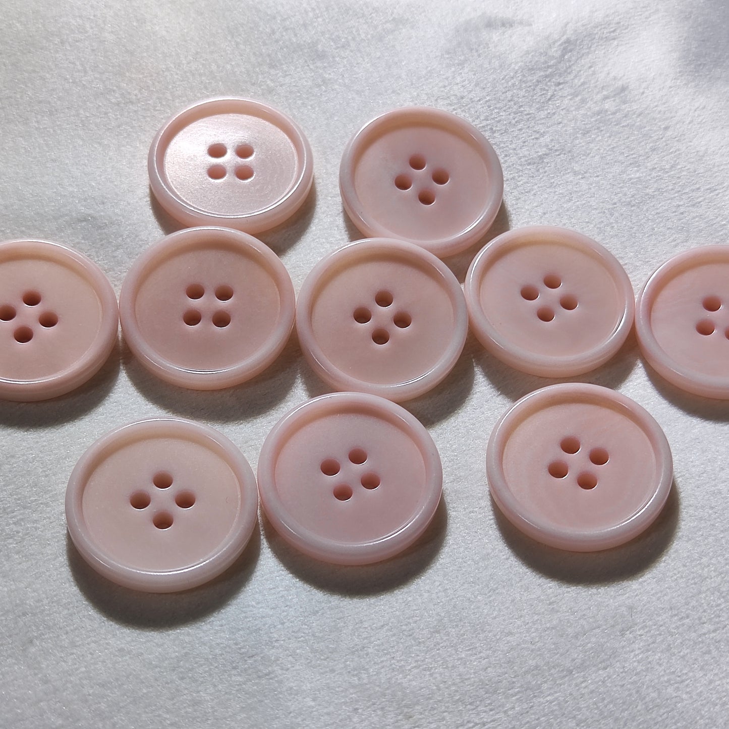 Blush Pink Corozo Buttons - 4 Hole - 15mm, 18mm, 20mm, 23mm - Pack of 50(B1372)
