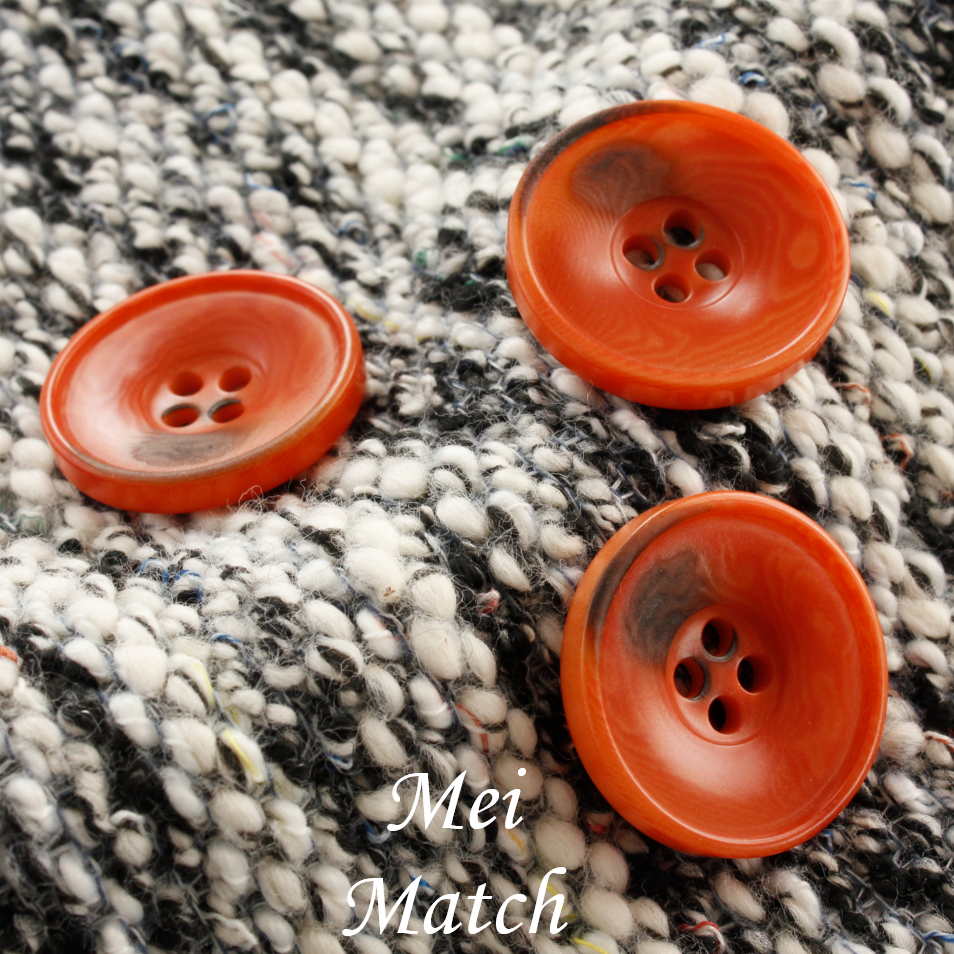 Burnt orange corozo buttons 4 hole 15mm 17.5mm 20mm 22.5mm