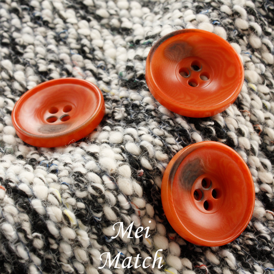 Burnt orange corozo buttons 4 hole 15mm 17.5mm 20mm 22.5mm