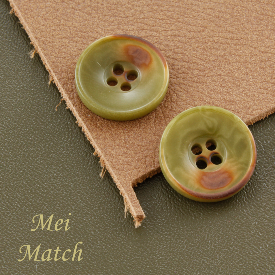 Olive Green Brown Burnt Corozo Buttons - 4 Hole -15mm, 17.5mm, 20mm or 22.5mm, Pack of 50(B1405)