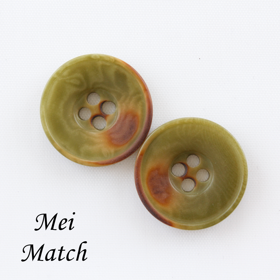 Olive Green Brown Burnt Corozo Buttons - 4 Hole -15mm, 17.5mm, 20mm or 22.5mm, Pack of 50(B1405)