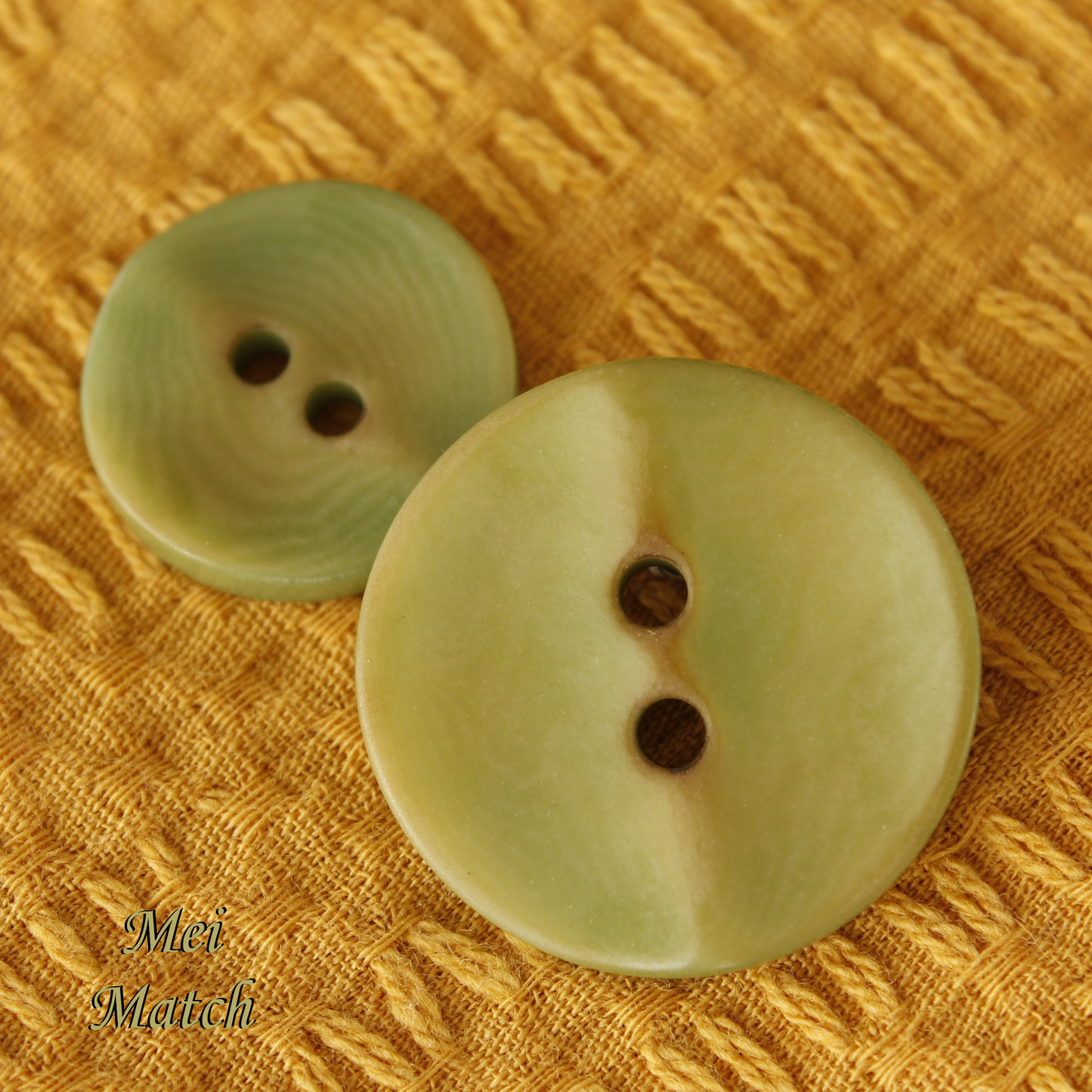 Apple Green Burnt Corozo 2 Hole Buttons 15mm 17.5mm 20mm 23mm 25mm