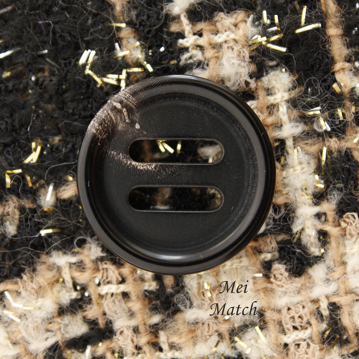 Black Horn Buttons - Rectangular Holes - 18mm, 20mm, 23mm, 25mm, 28mm - Pack of 50(B778)