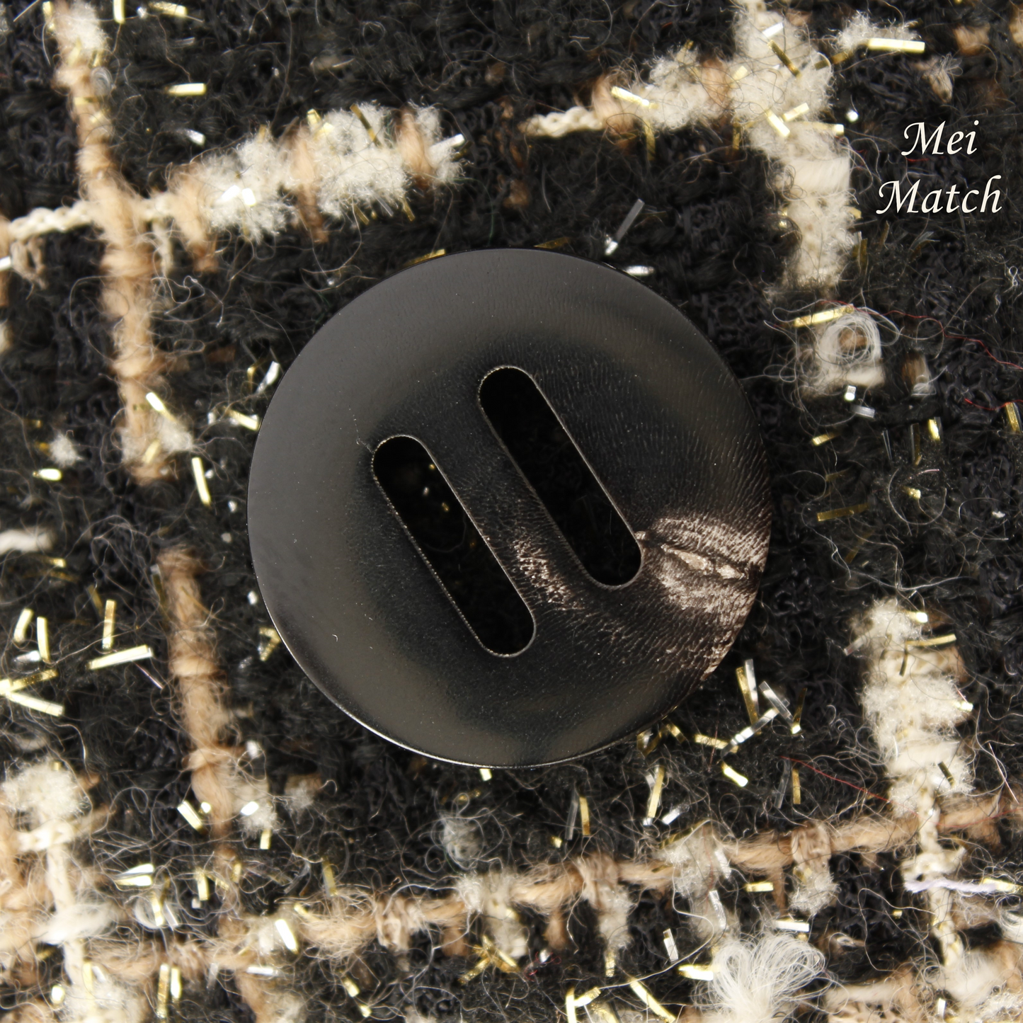 Black Horn Buttons - Rectangular Holes - 18mm, 20mm, 23mm, 25mm, 28mm - Pack of 50(B778)