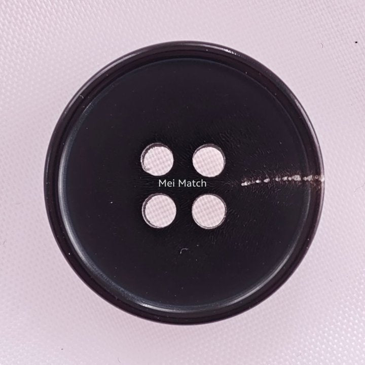 Black Natural Horn Buttons - 4 Hole - 15mm, 18mm, 20mm, 23mm, 25mm, 28mm, Pack of 50(B016)