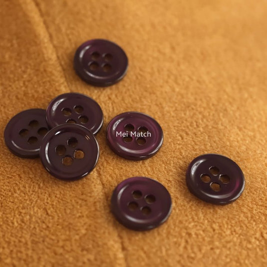 Purple dyed mother of pearl shell buttons 4 hole 11.5mm pack of 50