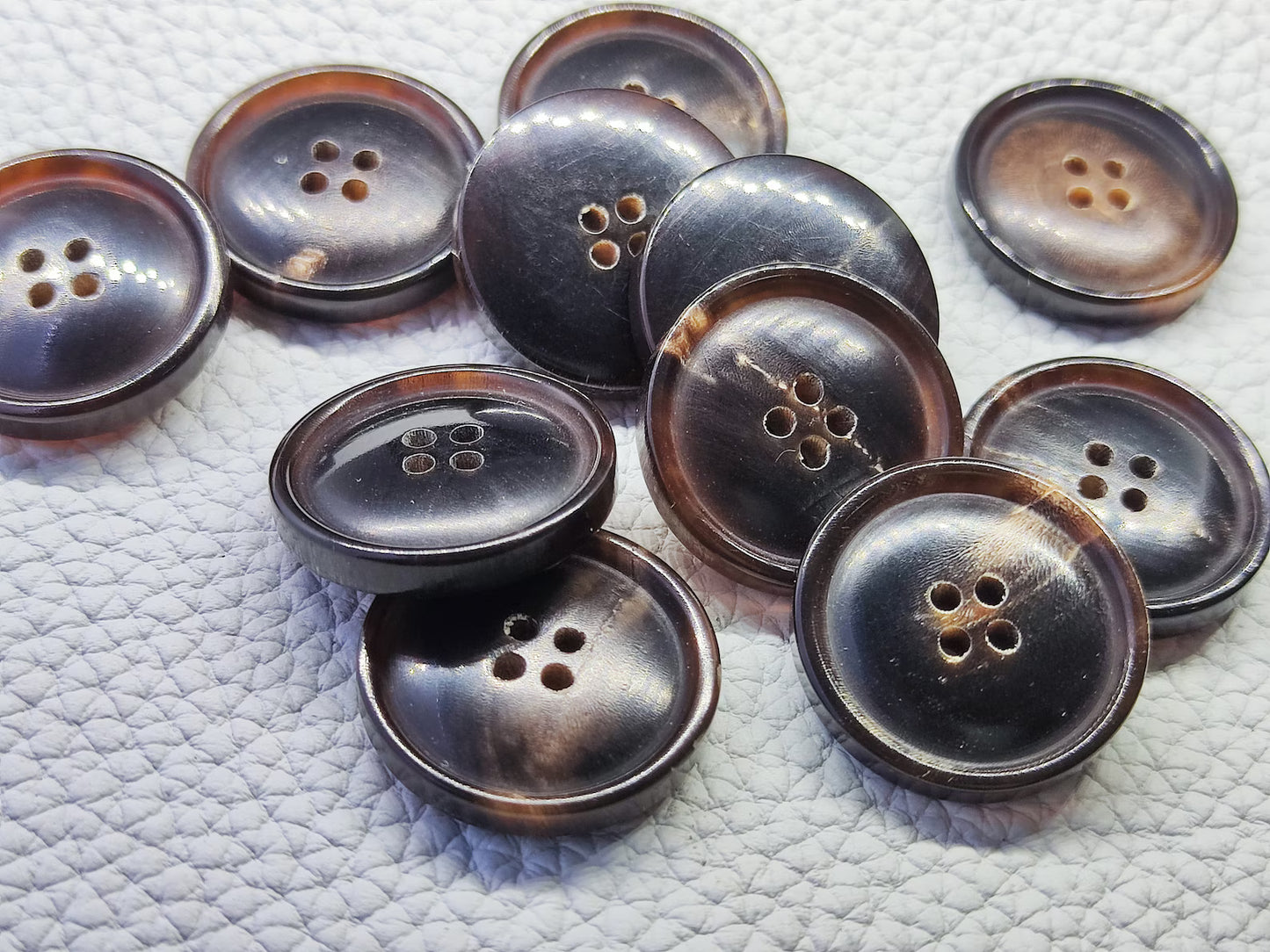 Brown natural horn buttons 4 hole 15mm 18mm 20mm 23mm 25mm 