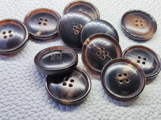 Brown natural horn buttons 4 hole 15mm 18mm 20mm 23mm 25mm 